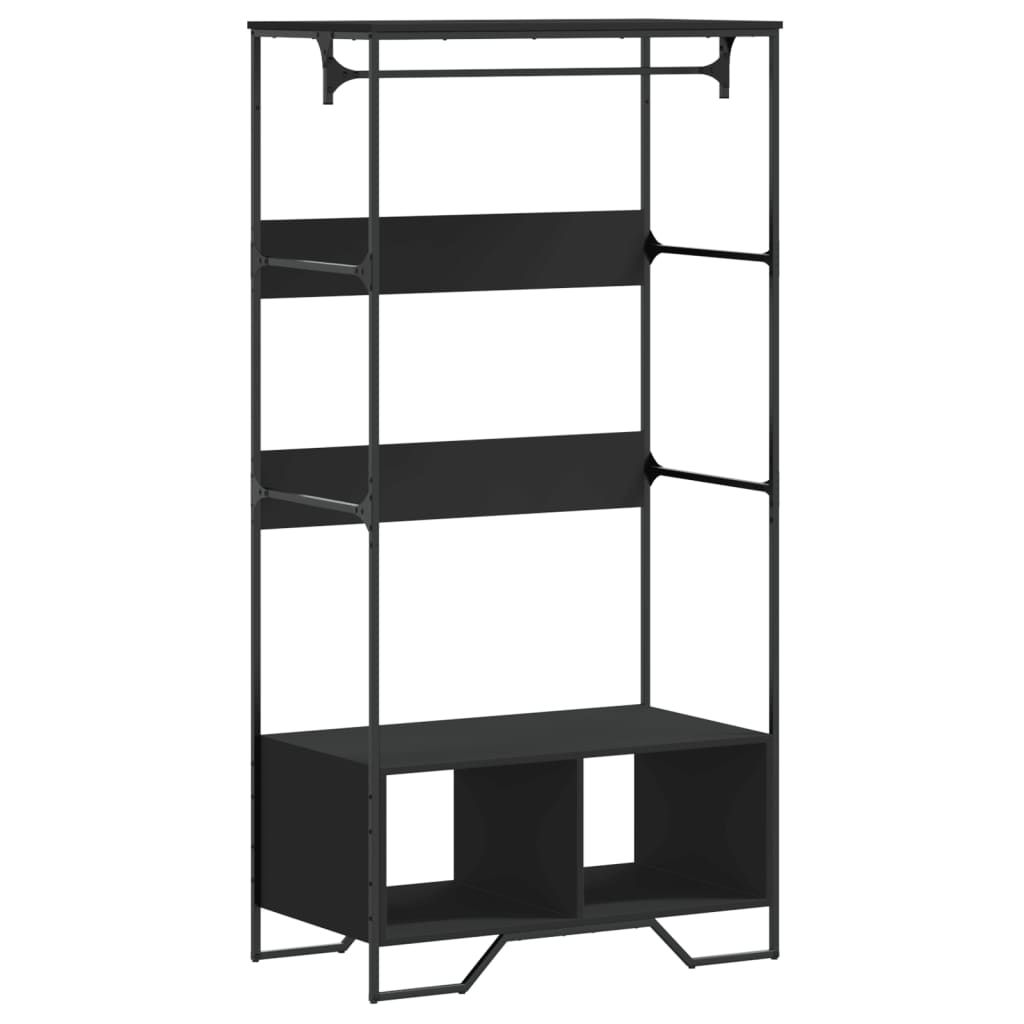 Vidaxl Garderobe 90x50x180 cm propertiertes Holzschwarz