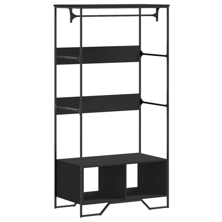 Vidaxl Garderobe 90x50x180 cm propertiertes Holzschwarz