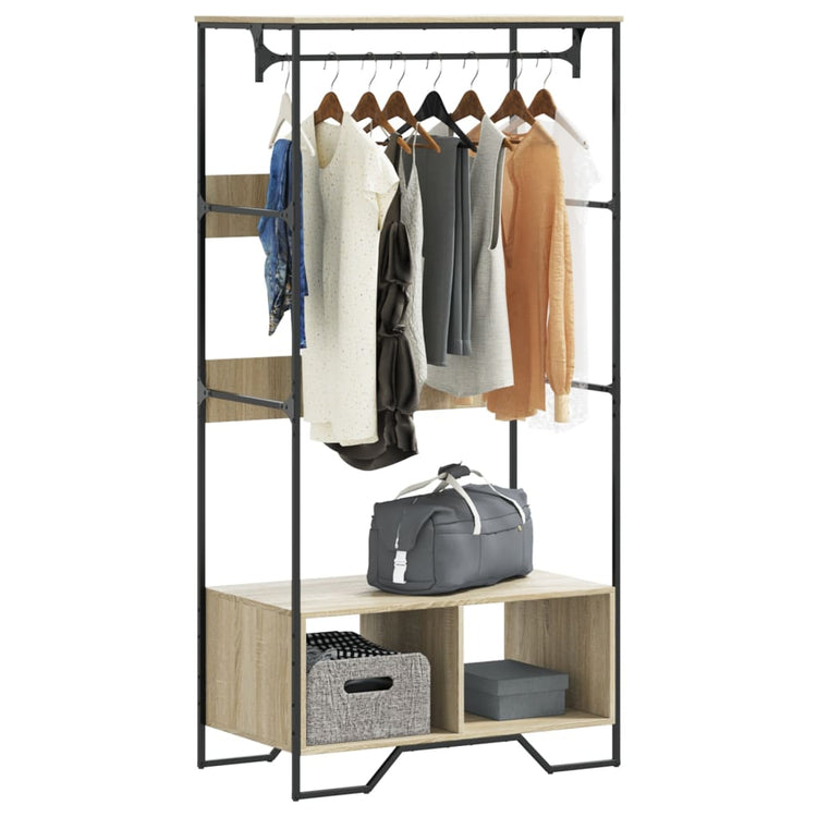 VIDAXL -Garderobe 90x50x180 cm Propertiertes Holz Sonoma Eiche gefärbt