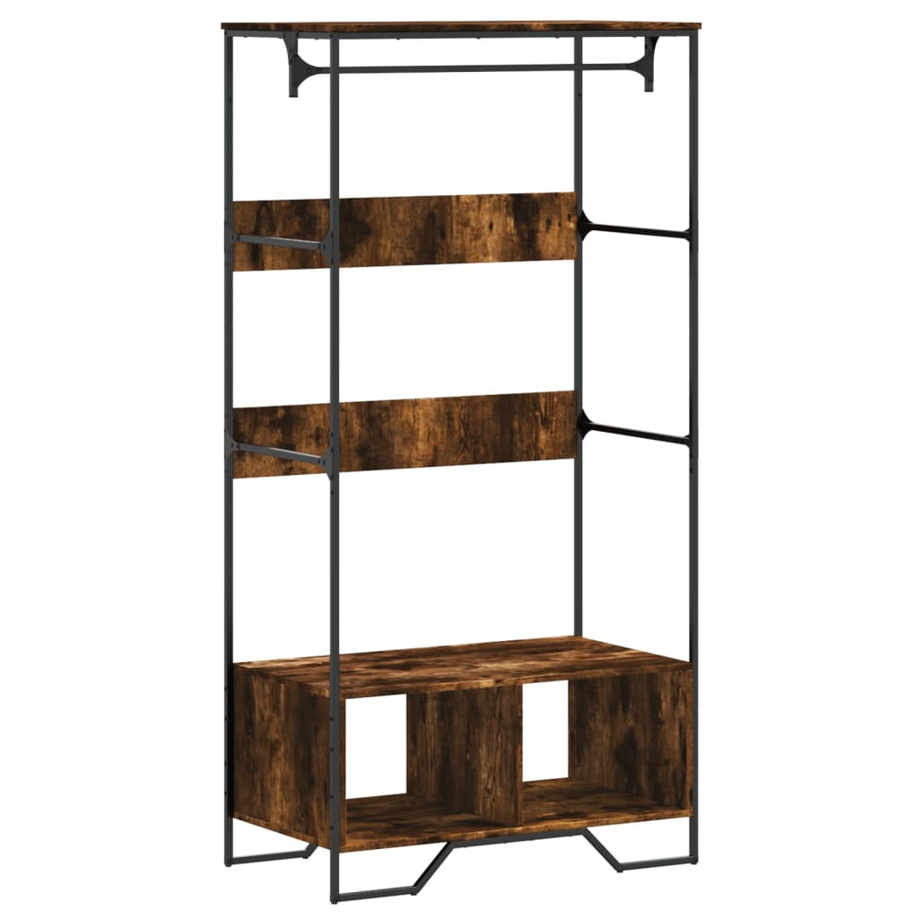 Vidaxl Garderobe 90x50x180 cm Propertiertes Holzgeräuchchen -Eiche gefärbt