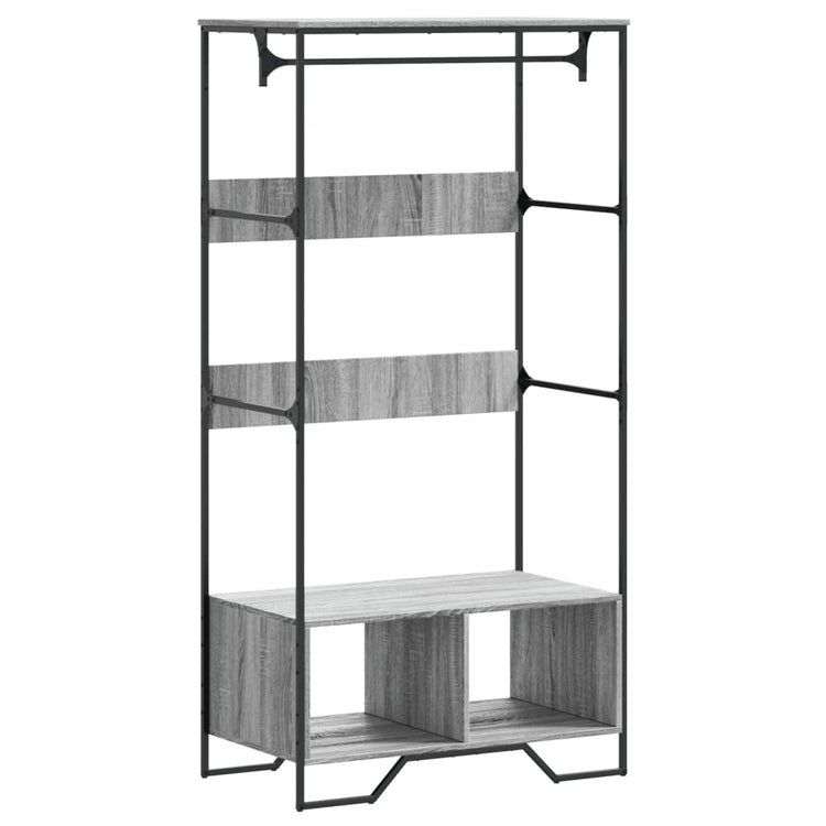 Vidaxl Garderobe 90x50x180 cm Propertiertes Holzgrau Sonoma Eiche gefärbt