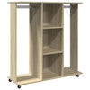 VIDAXL -Garderobe mit Rädern 102x38x110 cm propertierte Holzsonoma -Eiche
