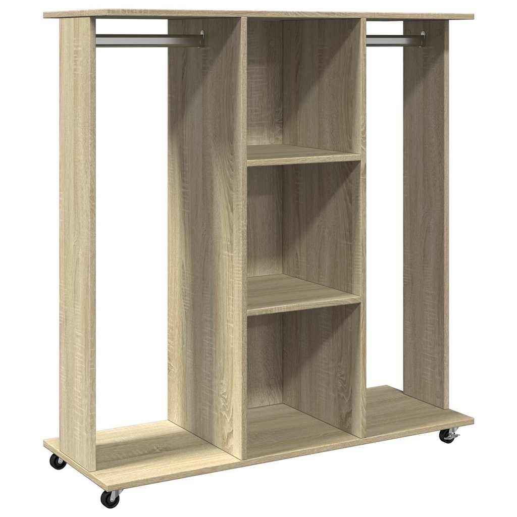 VIDAXL -Garderobe mit Rädern 102x38x110 cm propertierte Holzsonoma -Eiche