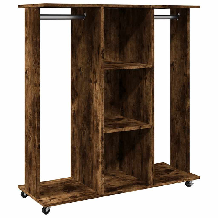 VIDAXL -Garderobe mit Rädern 102x38x110 cm Propertierte Holzgeräteeiche
