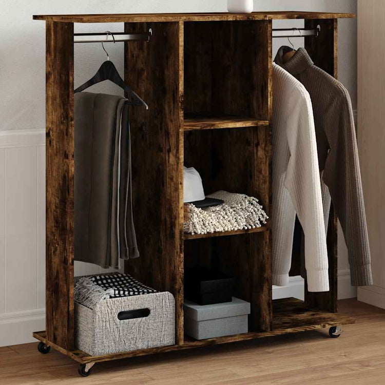 VIDAXL -Garderobe mit Rädern 102x38x110 cm Propertierte Holzgeräteeiche