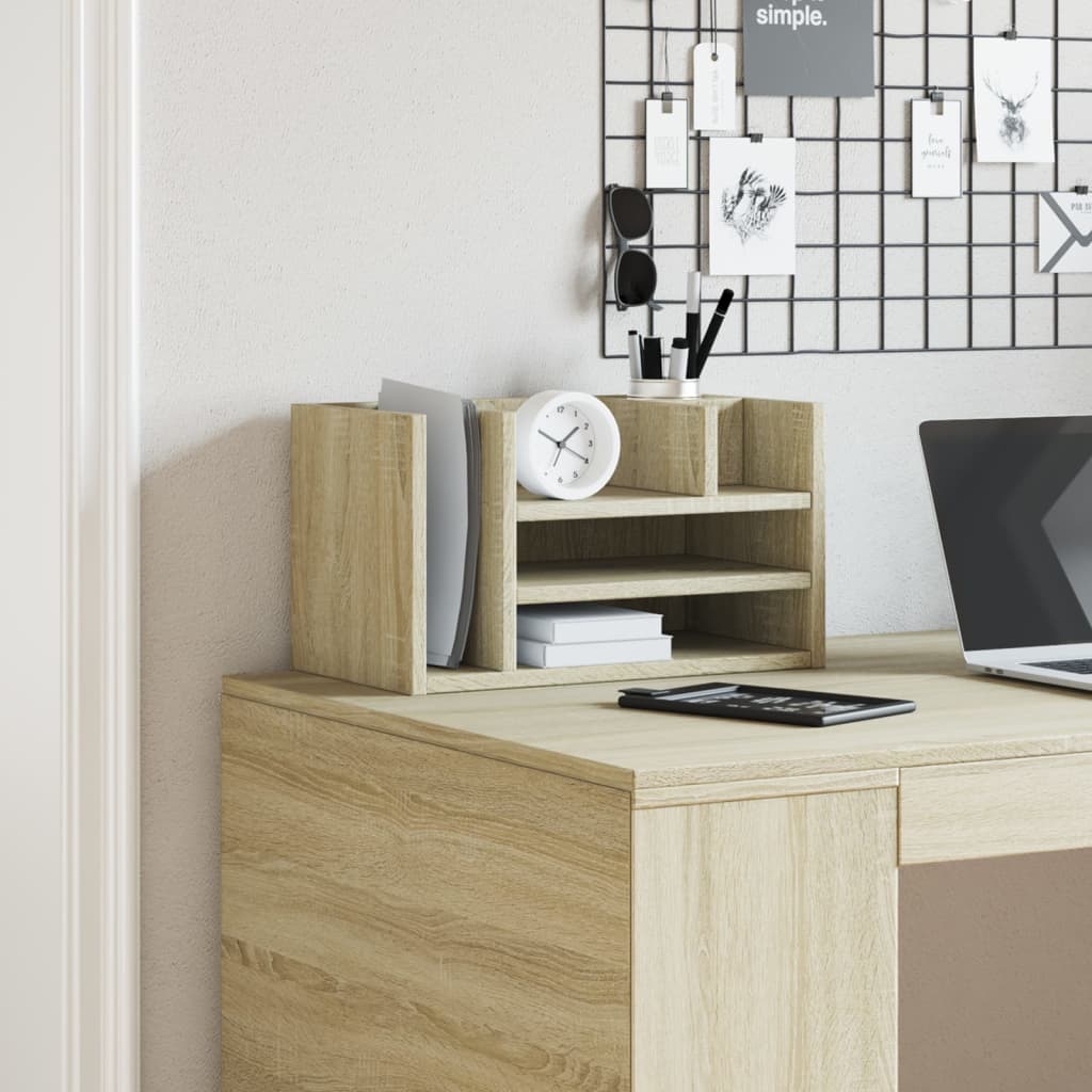 Vidaxl Bureau Organizer 44.5x24x25 cm verarbeitetes Holz Sonoma Eichefarbe