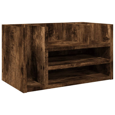 Vidaxl Bureau Organizer 44.5x24x25 cm verarbeiteter Holzgeräuchchenfarbe