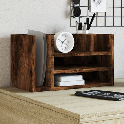 Vidaxl Bureau Organizer 44.5x24x25 cm verarbeiteter Holzgeräuchchenfarbe
