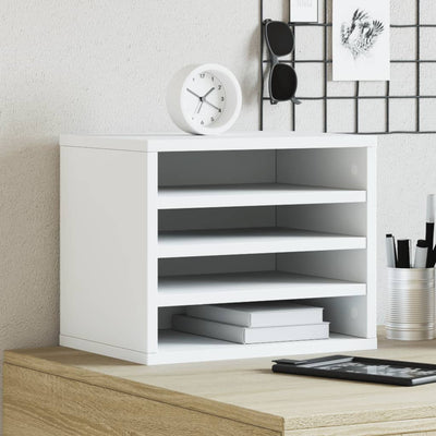 Vidaxl Bureau Organizer 36x26x29.5 cm verarbeitetes Holz weiß