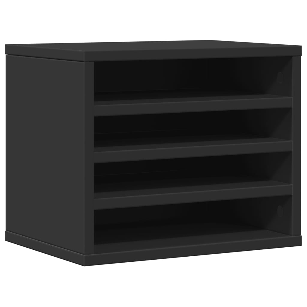 Vidaxl Bureau Organizer 36x26x29.5 cm verarbeitetes Holzschwarz