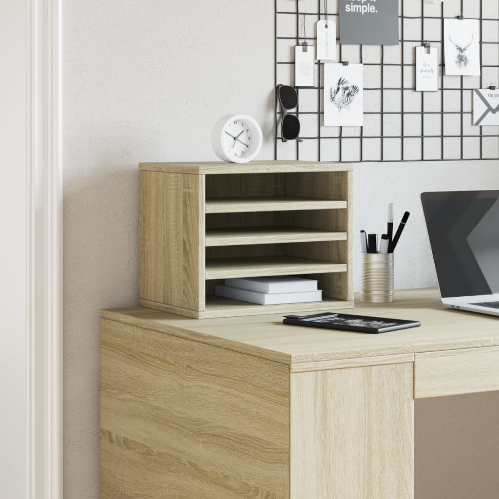 Vidaxl Bureau Organizer 36x26x29.5 cm verarbeitetes Holz Sonoma Oak Colored