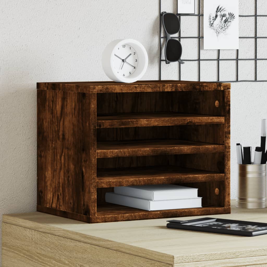 Vidaxl Bureau Organizer 36x26x29.5 cm verarbeiteter Holzgeräuchchen -Eichenfarbe