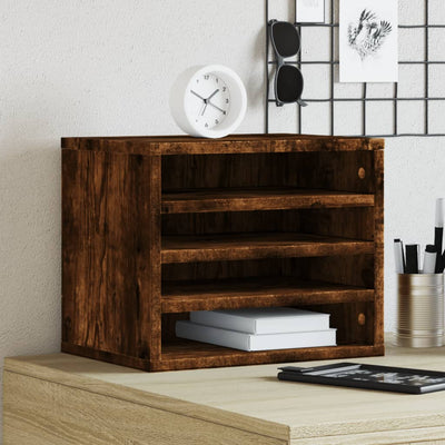 Vidaxl Bureau Organizer 36x26x29.5 cm verarbeiteter Holzgeräuchchen -Eichenfarbe