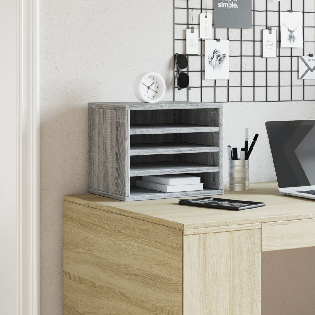 Vidaxl Bureau Organizer 36x26x29.5 cm verarbeiteter Holzgrau Sonoma -Eiche