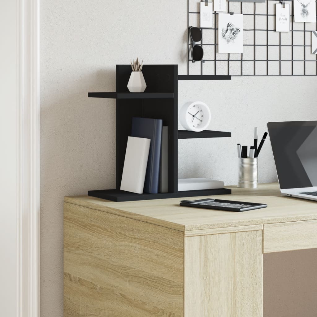 Vidaxl Bureau Organizer 42x21.5x42 cm verarbeitetes Holzschwarz