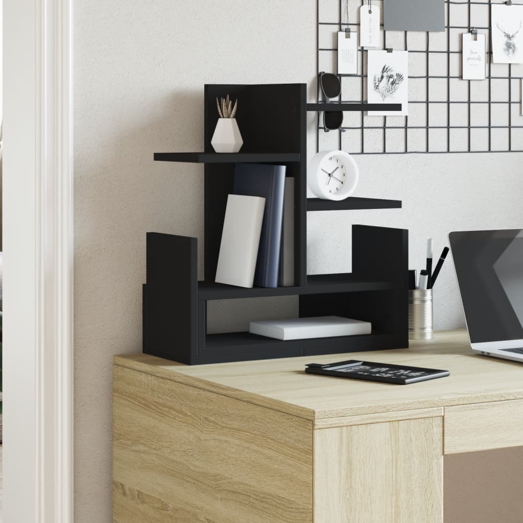 Vidaxl Bureau Organizer 49x20x52.5 cm verarbeitetes Holzschwarz