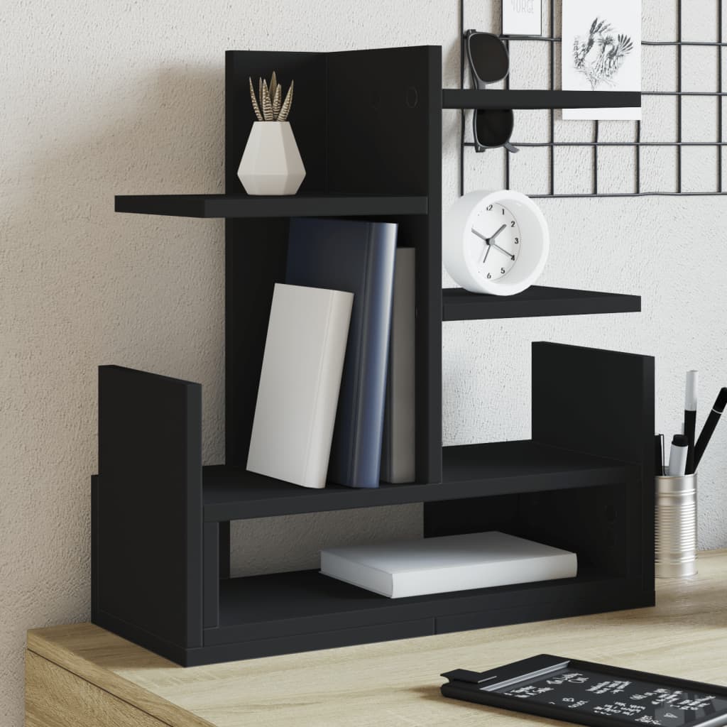 Vidaxl Bureau Organizer 49x20x52.5 cm verarbeitetes Holzschwarz