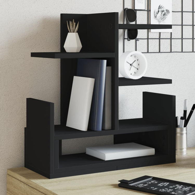 Vidaxl Bureau Organizer 49x20x52.5 cm verarbeitetes Holzschwarz
