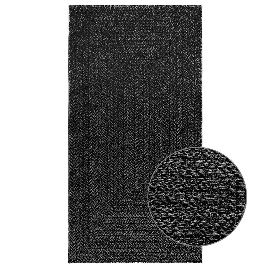 Vidaxl Teppich Zizur Innen und außerhalb von 80x150 cm Jute -Anthrazit