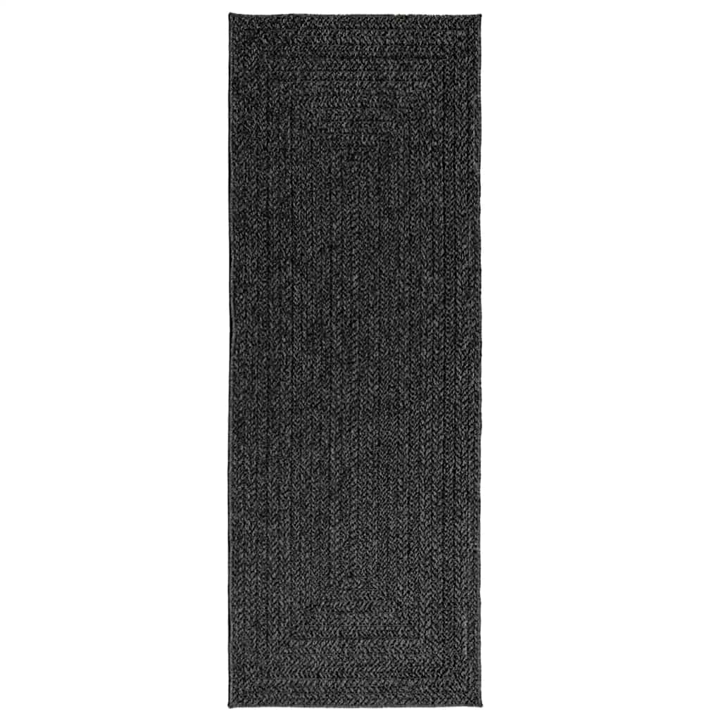 Vidaxl Teppich Zizur innerhalb und außerhalb von 80x200 cm Jute Look Anthrazit