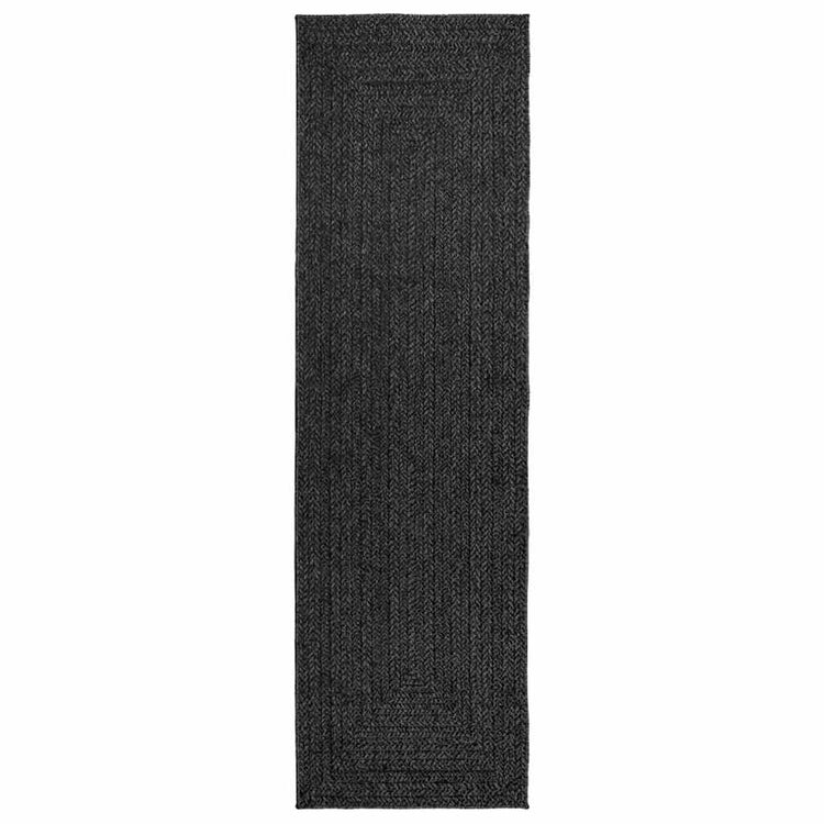 Vidaxl Teppich Zizur innen und außerhalb von 80x250 cm Jute -Anthrazit