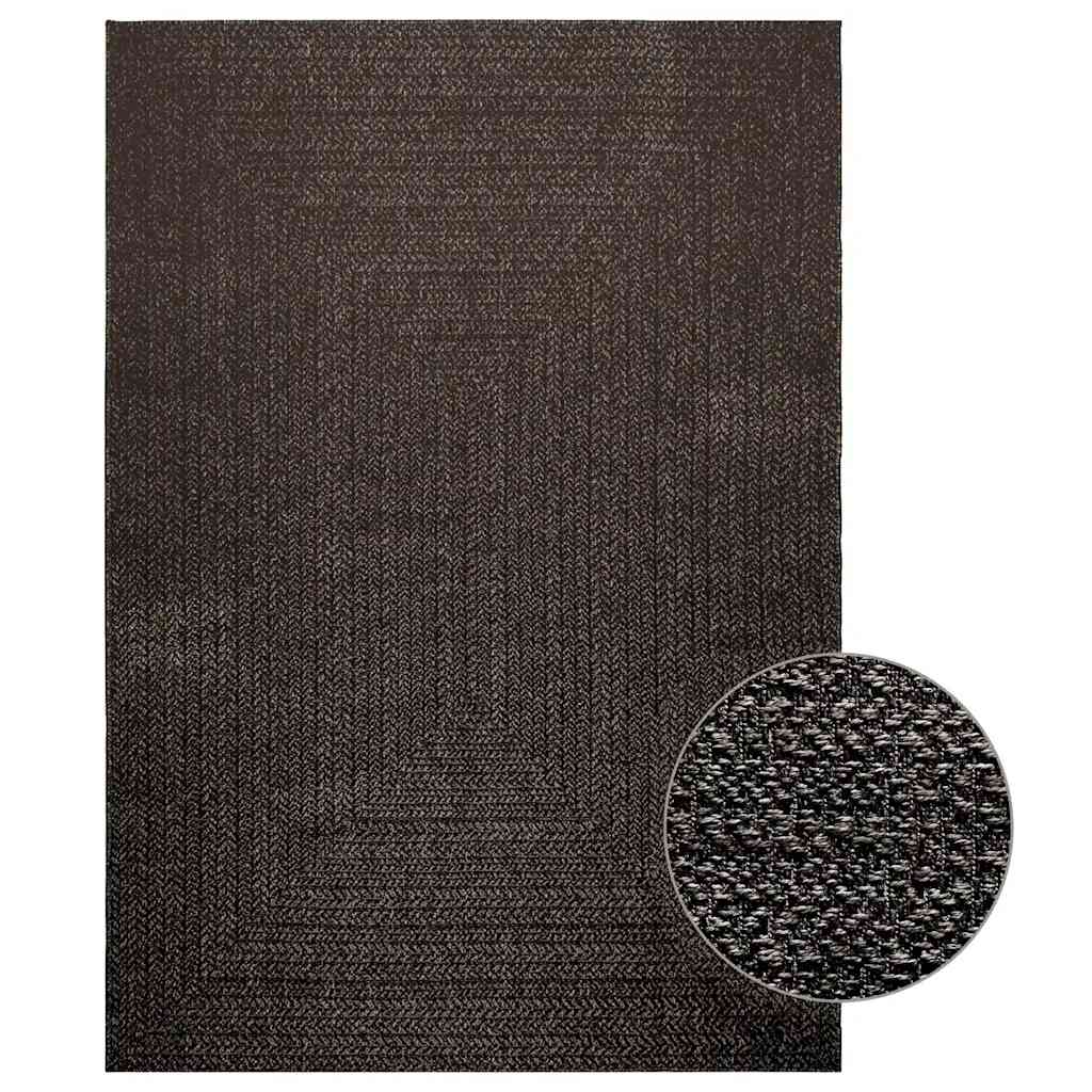 Vidaxl Teppich Zizur innen und außerhalb von 160 x 230 cm Jute Look -Anthrazit