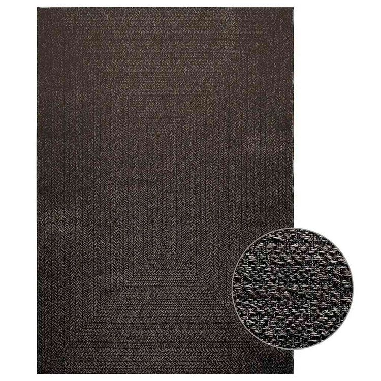 Vidaxl Teppich Zizur innen und außerhalb von 160 x 230 cm Jute Look -Anthrazit
