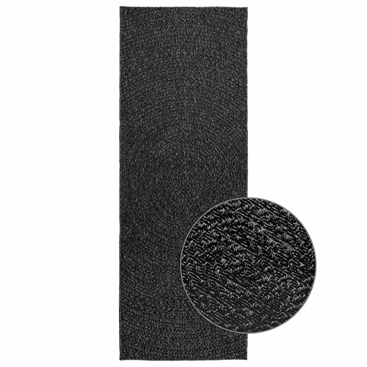 Vidaxl Teppich Zizur innerhalb und außerhalb von 80x200 cm Jute Look Anthrazit