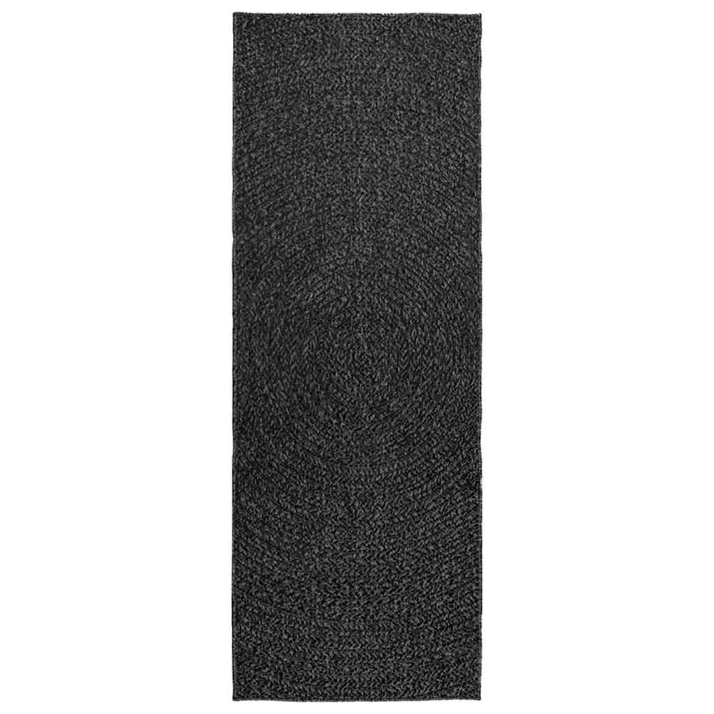 Vidaxl Teppich Zizur innerhalb und außerhalb von 80x200 cm Jute Look Anthrazit