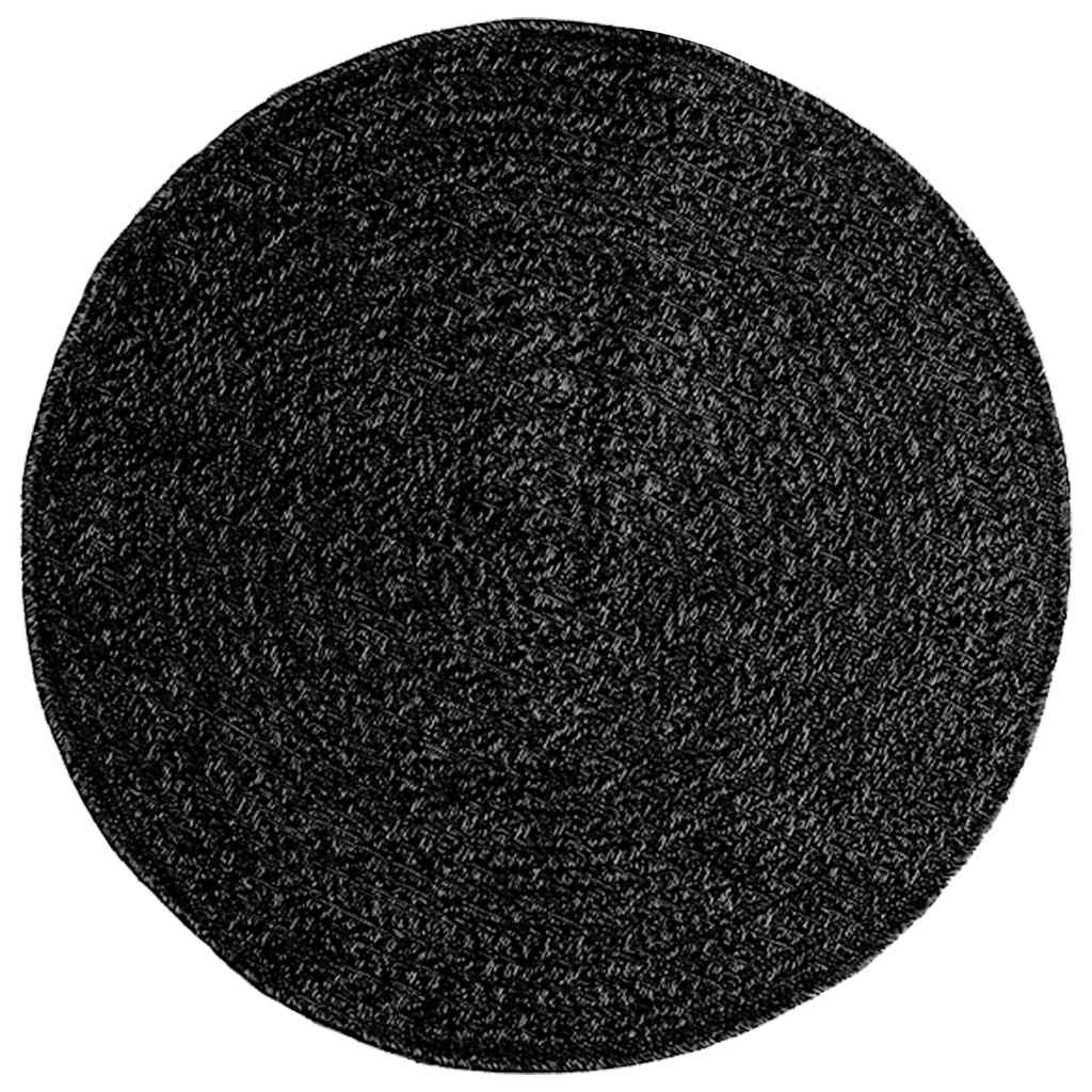Vidaxl Teppich Zizur innen und außen Ø 90 cm Jute Look Anthrazit