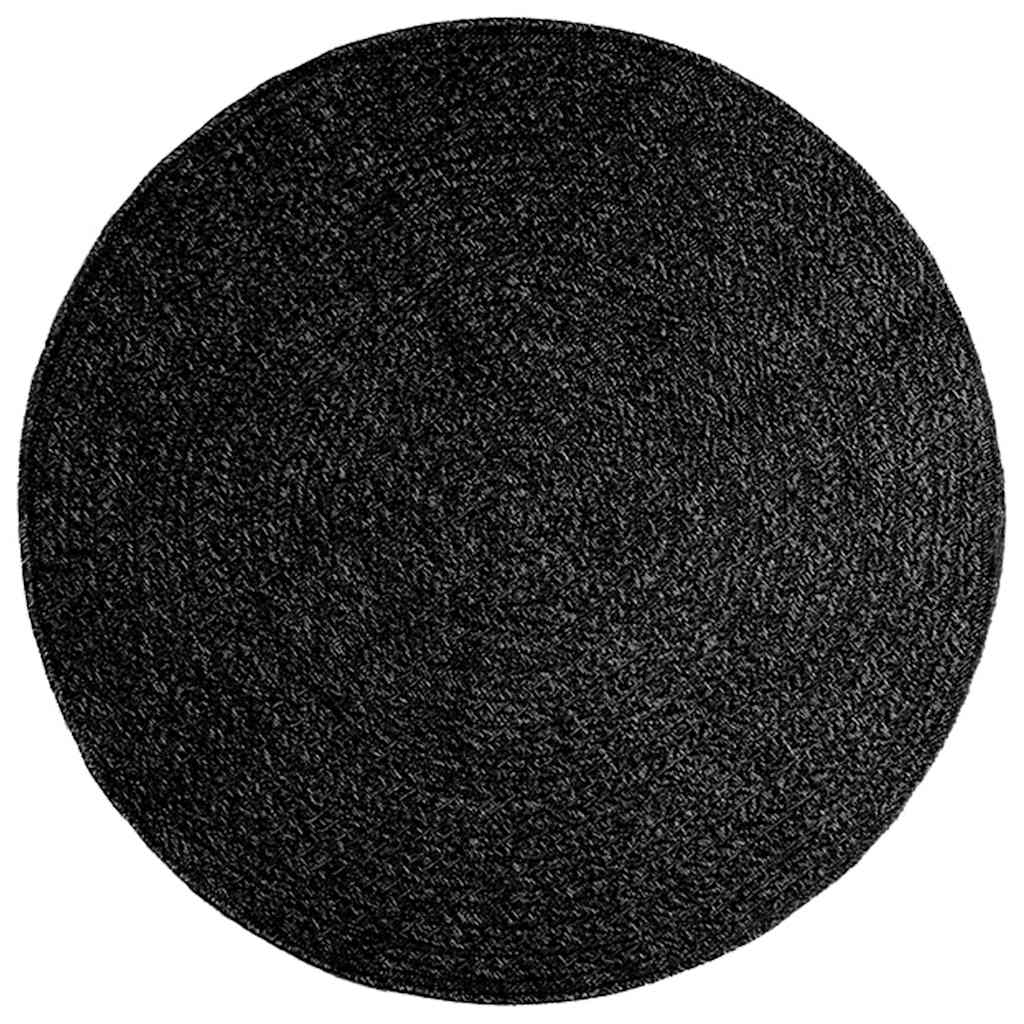 Vidaxl Teppich Zizur innen und außen Ø 120 cm Jute Look Anthrazit