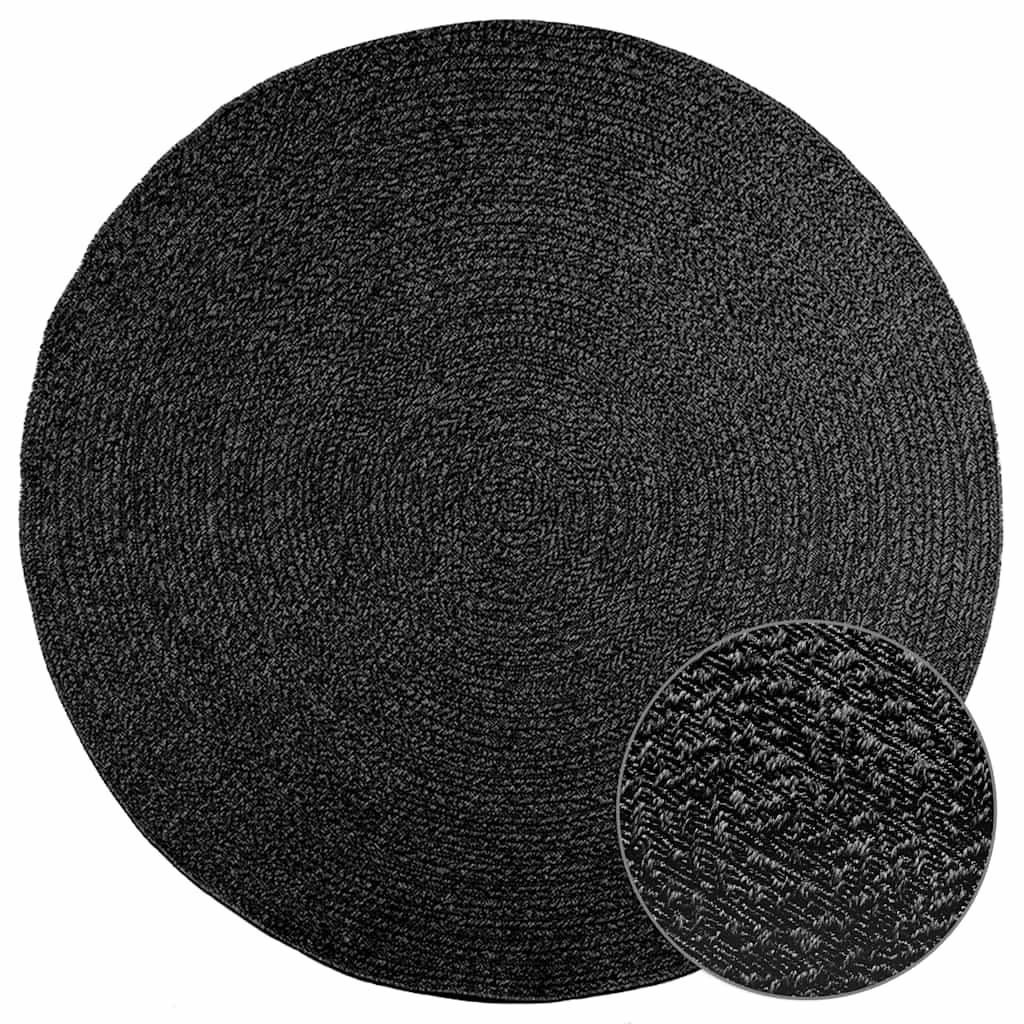 Vidaxl Teppich Zizur innen und außen Ø 200 cm Jute Look Anthrazit