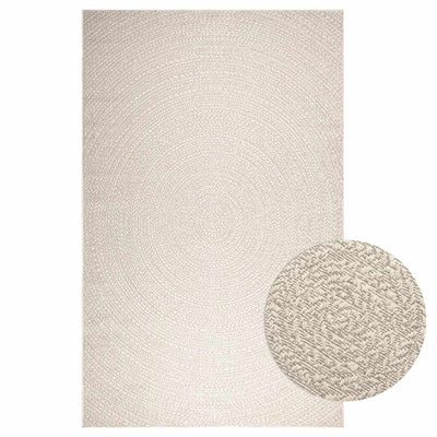 VidaXL Teppich Zizur Creme drinnen und draußen 200x290 cm Juteoptik