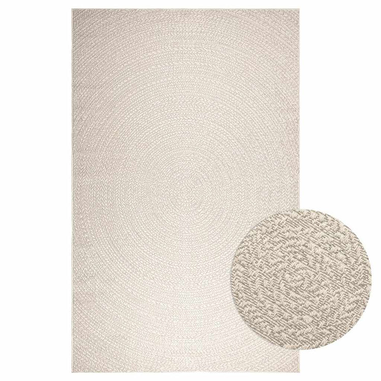 VidaXL Teppich Zizur Creme drinnen und draußen 200x290 cm Juteoptik