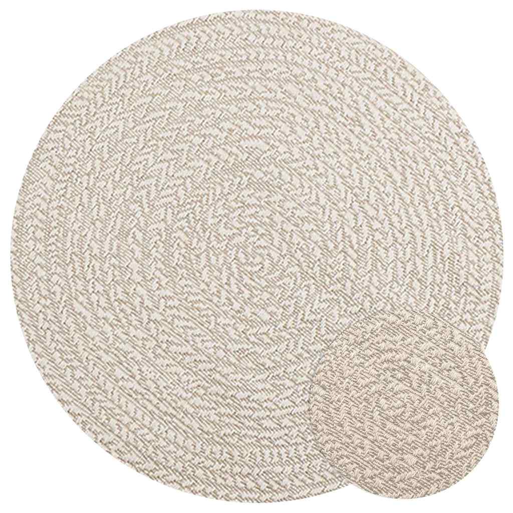 Vidaxl Teppich Zizur Creme in und außerhalb von Ø 90 cm Jute Look