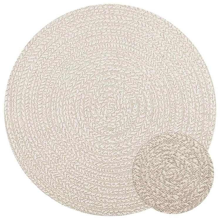Vidaxl Teppich Zizur Creme in und außerhalb von Ø 120 cm Jute Look