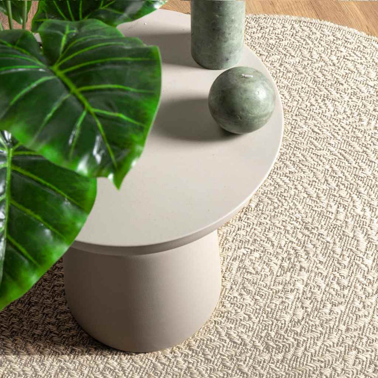 Vidaxl Teppich Zizur Creme in und außerhalb von Ø 120 cm Jute Look