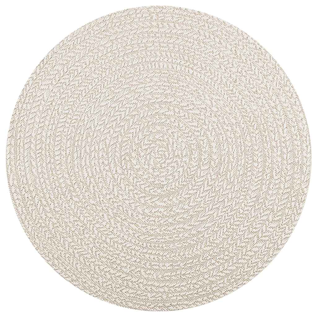 Vidaxl Teppich Zizur Creme in und außerhalb von Ø 120 cm Jute Look