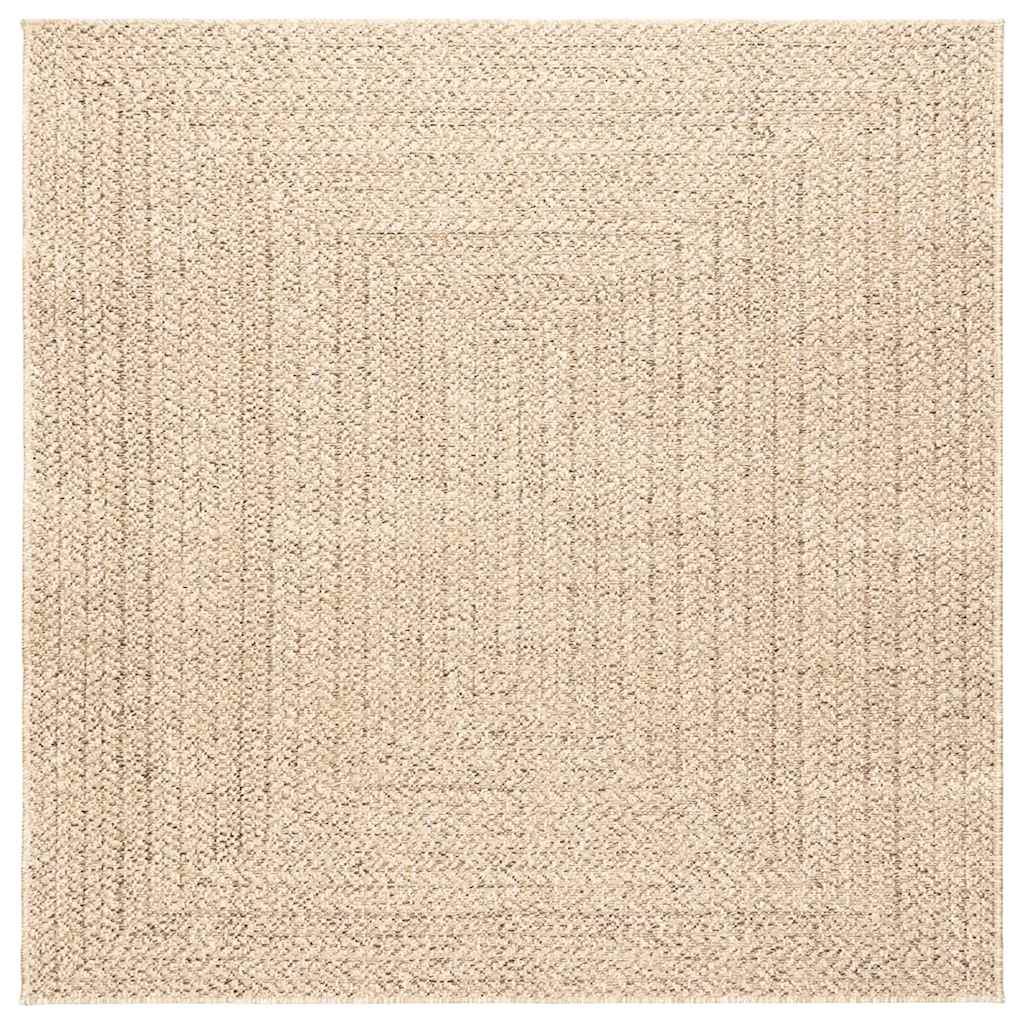 Vidaxl Teppich Zizur Beige innerhalb und außerhalb 120x120 cm Jute Look