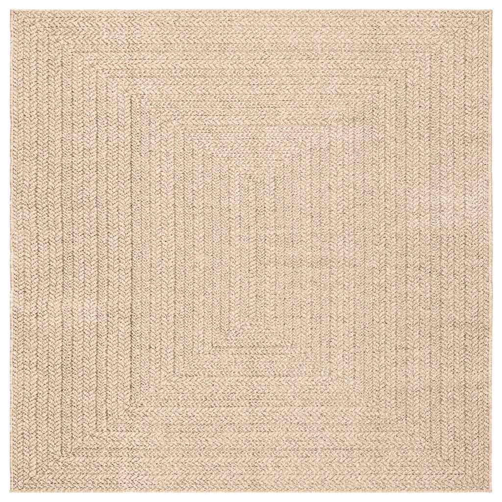 Vidaxl Teppich Zizur Beige innerhalb und außerhalb 200x200 cm Jute Look