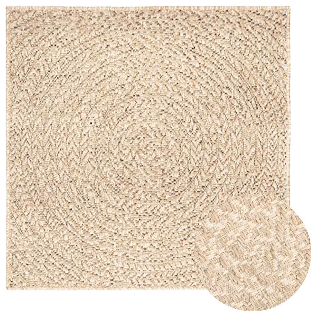 VidaXL Teppich Zizur Beige drinnen und draußen 120x120 cm Juteoptik
