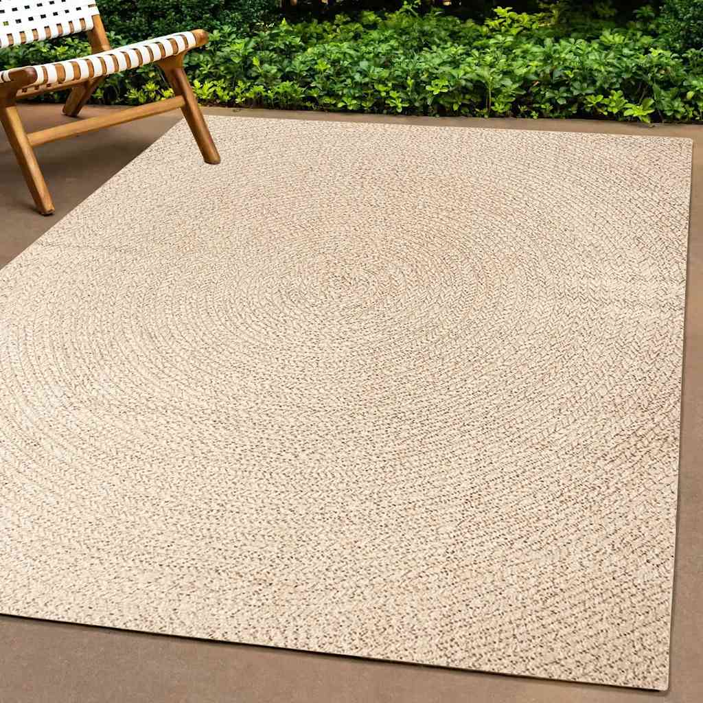 Vidaxl Teppich Zizur Beige Innere und außerhalb von 140x200 cm Jute Look