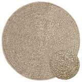 Vidaxl Teppich Zizur Beige innen und außen Ø 90 cm Jute Look - afbeelding 1