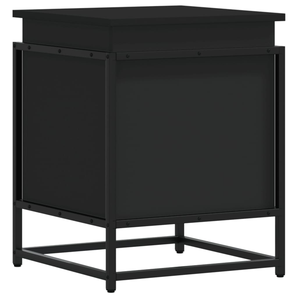 VIDAXL -Speicherbox mit Deckel 40x40x51,5 cm verarbeitetes Holz schwarz