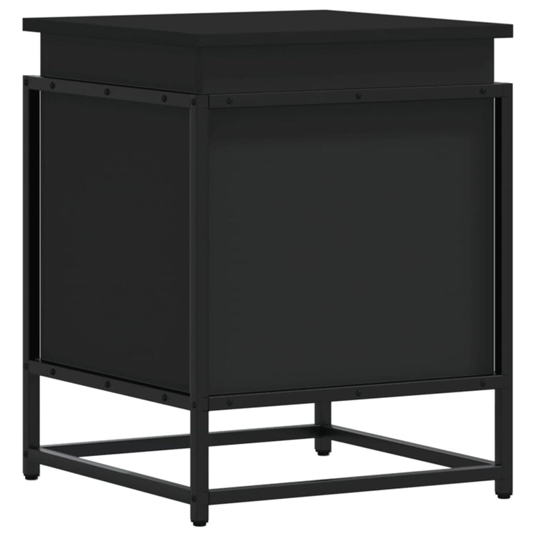 VIDAXL -Speicherbox mit Deckel 40x40x51,5 cm verarbeitetes Holz schwarz