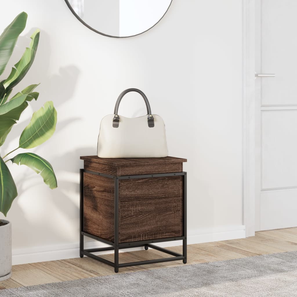 VIDAXL -Speicherbox mit Deckel 40x40x51,5 cm verarbeiteter Holzbraune -Eiche