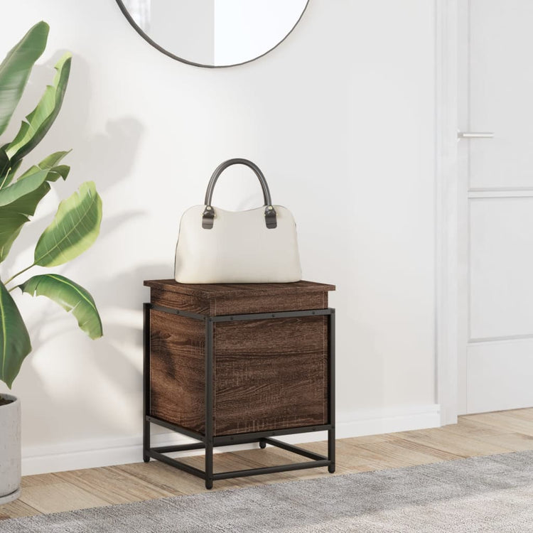VIDAXL -Speicherbox mit Deckel 40x40x51,5 cm verarbeiteter Holzbraune -Eiche