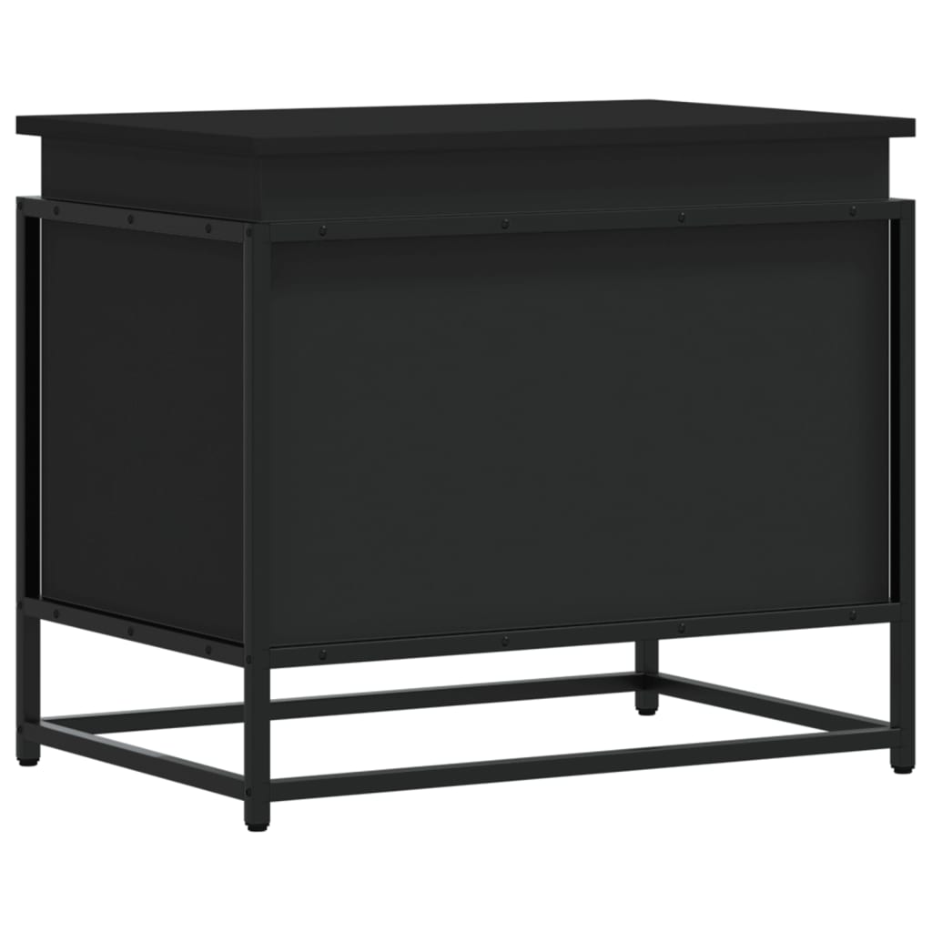 VIDAXL -Speicherbox mit Deckel 60x40x51,5 cm verarbeitetes Holz schwarz