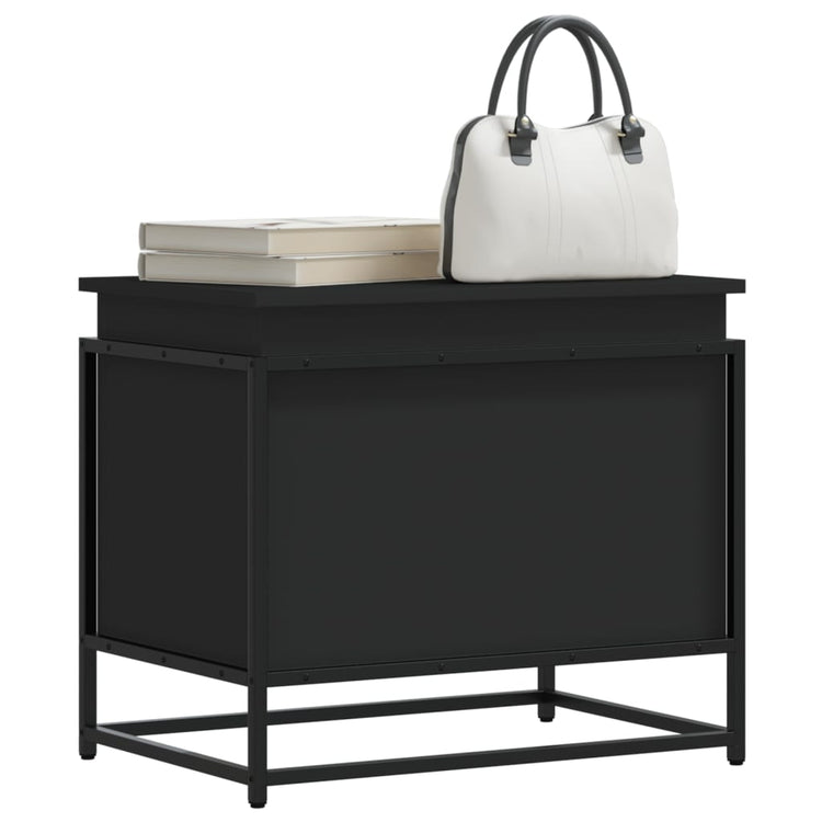 VIDAXL -Speicherbox mit Deckel 60x40x51,5 cm verarbeitetes Holz schwarz
