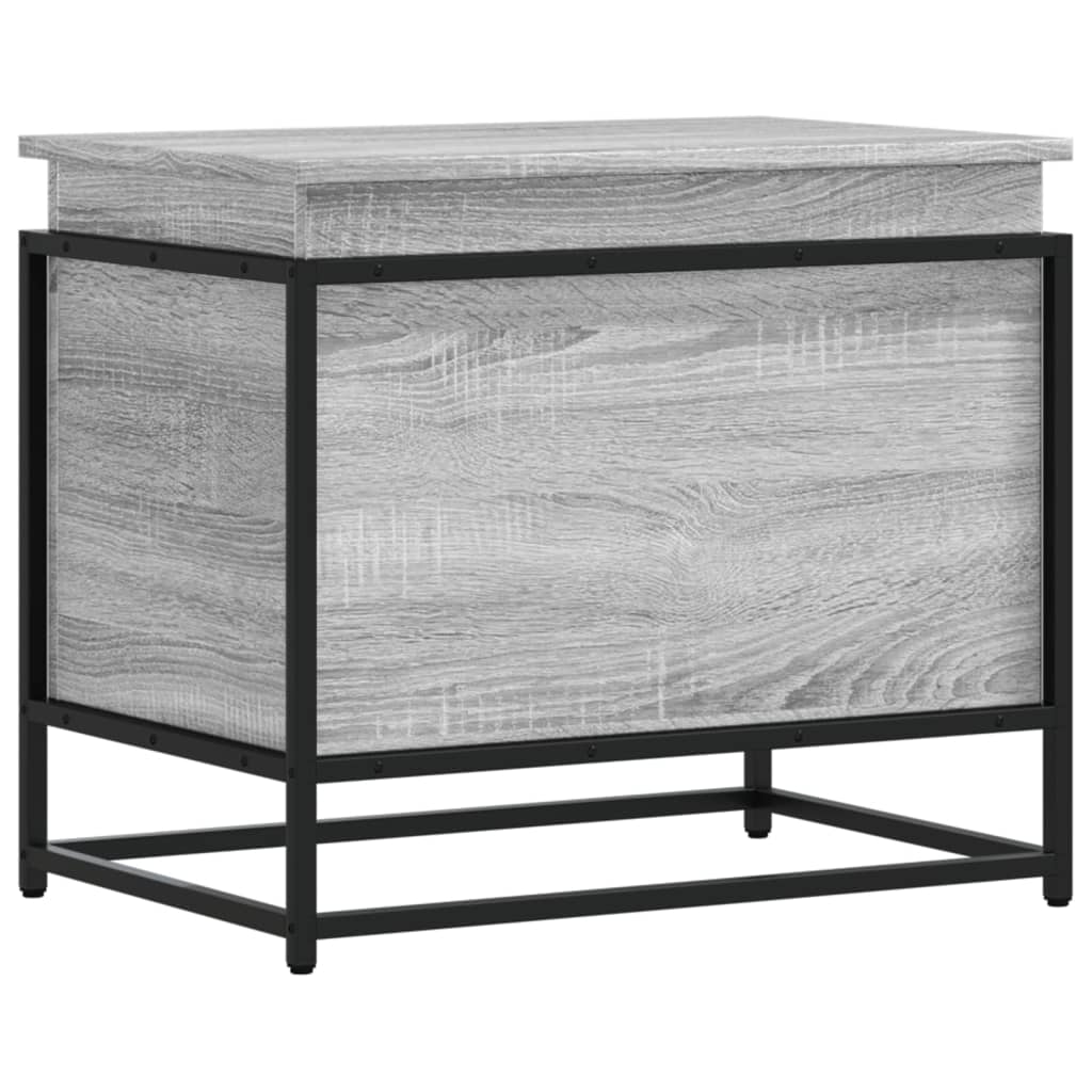 VIDAXL -Speicherbox mit Deckel 60x40x51,5 cm verarbeitetes Holzgrau Sonoma